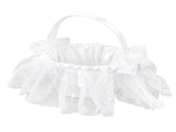 Wedding Flower Girl Basket White Lace Classic Gift Ceremony Supplies for Rose Petals V1294-YM0706-3115230069511
