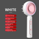 White Intelligent Scalp Massager Brush with Red Light Therapy - Hair Care, Volumizing, and Essence V888-ELOSUNG13461