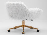 Fluffy Office Chair Faux Fur Modern Swivel Desk Chair for Women And Girls-White V226-SW1005WT