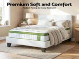 Artiss Single Bed Frame with Hybrid Mattress Set 30cm Medium Firm Platform Headboard Boucle BFRAME-SET-NEO-TED-S