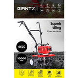 Giantz 72CC Tiller Garden Cultivator Rototiller 6 Blades Soil Plower Mini Rotary Hoe GTC-SET-6B-OG