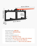 49" Hay Spear, Bale Spears 726kg Loading Capacity, Skid Steer Loader Tractor Attachment with 2pcs V952-TZCZS12ZHZ491U79BV0
