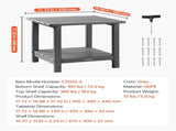 Outdoor Side Table, 450W x 380D x 440H mm, Double Layer HDPE Outside End Table for Easy Maintenance, V952-HWBZHDPEJXZMOR2RE001V0
