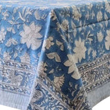 Rectangle Tablecloth Table Cover Flower Pattern Dining Table Cloth - Blue Bellflower V563-0079
