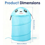 Collapsible Laundry Baskets, Spring Pop up Construction, Large Capacity Storage, Breathable Fabric V1366-AZ2-W-15539