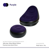 Purple And Black Patchwork Portable Inflatable Chair with Ottoman - Waterproof Flocked Lazy V888-ELOSUNG17120