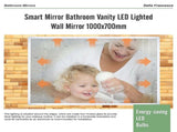 Smart Mirror Bathroom Vanity LED Lighted Wall Mirror 1000x700mm V63-837531