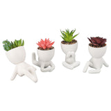 4Pcs Artificial Succulent Plant Cute Ceramic Faux Succulent Flower Pot Decoration Set for Office V1294-YM0901-3115240013111