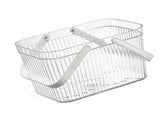 Bath Organizer Basket Stylish Clear Stripe Large Capacity Shower Storage Organizer with Handle for V1294-YM0703-3117230123811