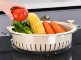Kitchen Bowl Set 2 in 1 Fruit Vegetable Washing Foods, Large Plastic Double Layered V1192-AZ-W-16940