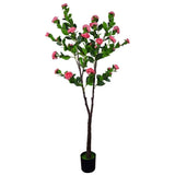 Flowering Natural Pink Artificial Camellia Tree 180cm V77-1157901N