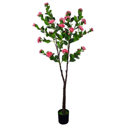 Flowering Natural Pink Artificial Camellia Tree 180cm V77-1157901N