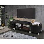 Artiss TV Cabinet Entertainment Unit 190cm Black Danson FURNI-TV-190-BK-AB