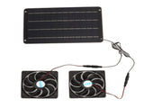 20W Solar Panel Fan Kit Heat Dissipation Ventilation Solar Powered Dual Fan with Switch for Chicken V1294-YM0710-3113230282611