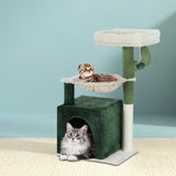 i.Pet Cat Tree 78cm Scratching Post Tower Scratcher Wood Condo House Bed Toys Green PET-CAT-APS013-GN