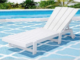 Gardeon Sun Lounge Beach Chair HDPE Adirondack Lounger Patio Outdoor Furniture with Wheels White FF-LOUNGE-ADHE-WH