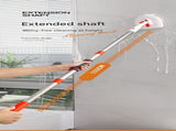 9-piece White and Orange Complete Home Cleaning Brush Set - Stainless Steel Telescopic Bathroom V888-ELOSUNG53028