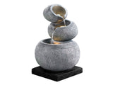 Gardeon Solar Fountain Water Feature Bird Bath Garden LED Light 80CM Grey FOUNT-BALL-3LVL-80-GY