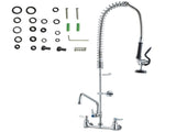 Commercial Faucet with Pre-Rinse Sprayer, 36" Height, 8" Center, 12" Swing Spout, Wall Mount Kitchen V952-BGSYCXSLTBGSR39MKV0