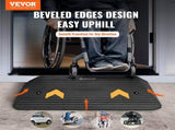 Upgraded Rubber Threshold Ramp, 7.6 cm Rise Door Ramp with 1 Channel, Natural Rubber Car Ramp with V952-XBLYPDGB1355XZ76IV0