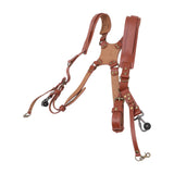 Dual Shoulder Leather Harness Comfortable Camera Strap Accessories for 2 Cameras Brown V1294-YM0523-3117220079611