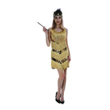 Charleston Sequin Flapper Fringe Costume Tassel Party Fancy Dress 20s 30s - Gold V563-12095-GOLD