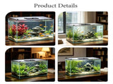 Magnetic Aquarium Hood Cover with Easy Feeding Port and Anti-Jump Mesh for Fish V1192-AZ-W-28462