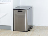 Stainless Steel Dual Compartment Pedal Operation Rubbish Bin V196-SB80