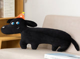 Cute Animal Plush Pillow Soft Comfortable Elastic Stuffed Doll Cushion for Home Bedroom Black Dog V1294-YM0626-3117220309812