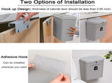 Hanging Kitchen Compost Bin with Lid for Cabinet Door or Wall, No-Drill Adhesive Mount, Odor-Proof & V1107-CS-GBSLJTH