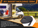 2 Rolls 1" RV Trim Molding Insert Total 200 ft Black Vinyl Trim Insert Screw Cover Waterproof Vinyl V1258-DP02-C-3071