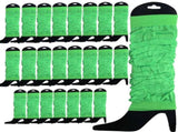 24 LEG WARMERS Knitted Womens Neon Party Knit Ankle Fluro Dance Costume 80s BULK - Fluro Green V563-BR-24NNLEGWRMR-FLUGRN