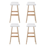 Artiss 4x Bar Stools Wooden Stool White BENT-C-077-WHX4