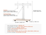 Rolling TV Stand, Mobile TV Cart for 32-70 Inch Screens, 25&deg Left-Right Rotation and Height V952-TYSDLDDSJZJDCSVJU001V0
