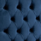 Queen Size Bedframe Velvet Upholstery Deep Blue Colour Tufted Headboard Deep Quilting V43-BED-ANA-QBU