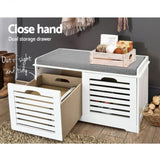 Artiss Shoe Rack Cabinet Bench White Caye FURNI-F-SH127-WH-GY