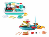 Keezi Kids Pretend Kitchen Sink and Water Playset Fishing Game Toys Play food PLAY-SINK-COMBO