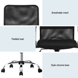 Artiss 2x Mesh Office Chair Mid Back Black OCHAIR-G-8009L-BKX2
