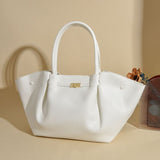 White Women's Wings Shape New York Slouchy Tote Bag - Soft Textured PU, Oversized V888-ELOSUNG55015