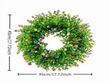 Vibrant Wildflower Garland, Dried Flower Wreath, Elegant Spring and Summer Decor for Front Door, V1192-AZ-W-24438