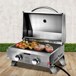 Grillz Portable Gas BBQ Grill 2 Burners with 2 Plates PGB-2B-HP-SS-AB