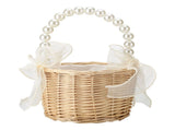 Wedding Ceremony Ring Pillow Flower Basket Portable Burlap Bowknot Vintage Wedding Basket V1294-YM0523-220331XY01-1