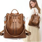 Backpack Purse for Women, PU Leather Anti Theft Travel Backpack Purse Shoulder Bags with V1192-AZ-W-9890