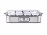 Devanti Yoghurt Maker Machine with 12x180ml Glass Cups Temp Control Grey YMK-12X6OZ-GR