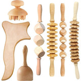 Tools 7-in-1 Lymphatic Drainage Kit Wooden Massager Body Sculpting Tools for Muscle Pain Relief, V1370-AZ4-01252