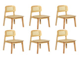 Levede 6x Rattan Dining Chair Wooden Kitchen Chair CH1145-2-NTX3