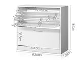 Artiss Shoe Rack Cabinet Adjustable Shelves 24 Pairs White Iris FURNI-SHOE-3D2-WH