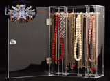 Acrylic Necklace Holder with 24 Hooks Clear Necklace Organizer Dustproof Rotation Jewelry Storage V1294-YM0523-10335043