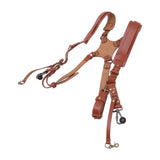 Dual Shoulder Leather Harness Comfortable Camera Strap Accessories for 2 Cameras Brown V1294-YM0523-3117220079611