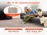 Carpet Tiles 457x457 mm, 10 Pack Carpet Square Rug Detachable & Damage-free, Self Adhesive Home V952-ZZFKDTX1818I3EISJ001V0